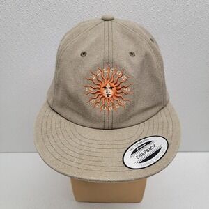 Volcom Stone Sun Logo Brown Tan Canvas Adjustable Snapback Hat Cap